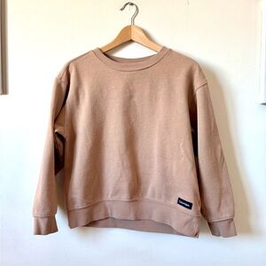 Calvin Klein Women’s Sweatshirt Top Crop Tan Cotton Fleece Size XS